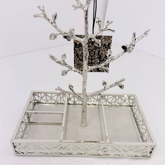 Christian Siriano NY Silver Tone Tray and Tree Jewelry Organizer Stand NEW - Picture 5 of 12